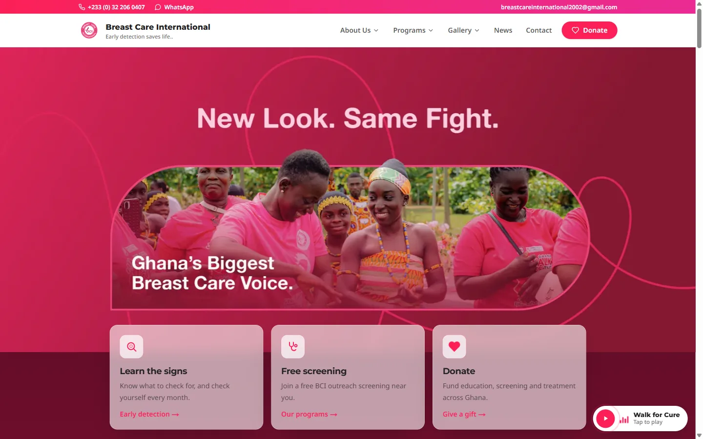 Головной сайт Breast Care International